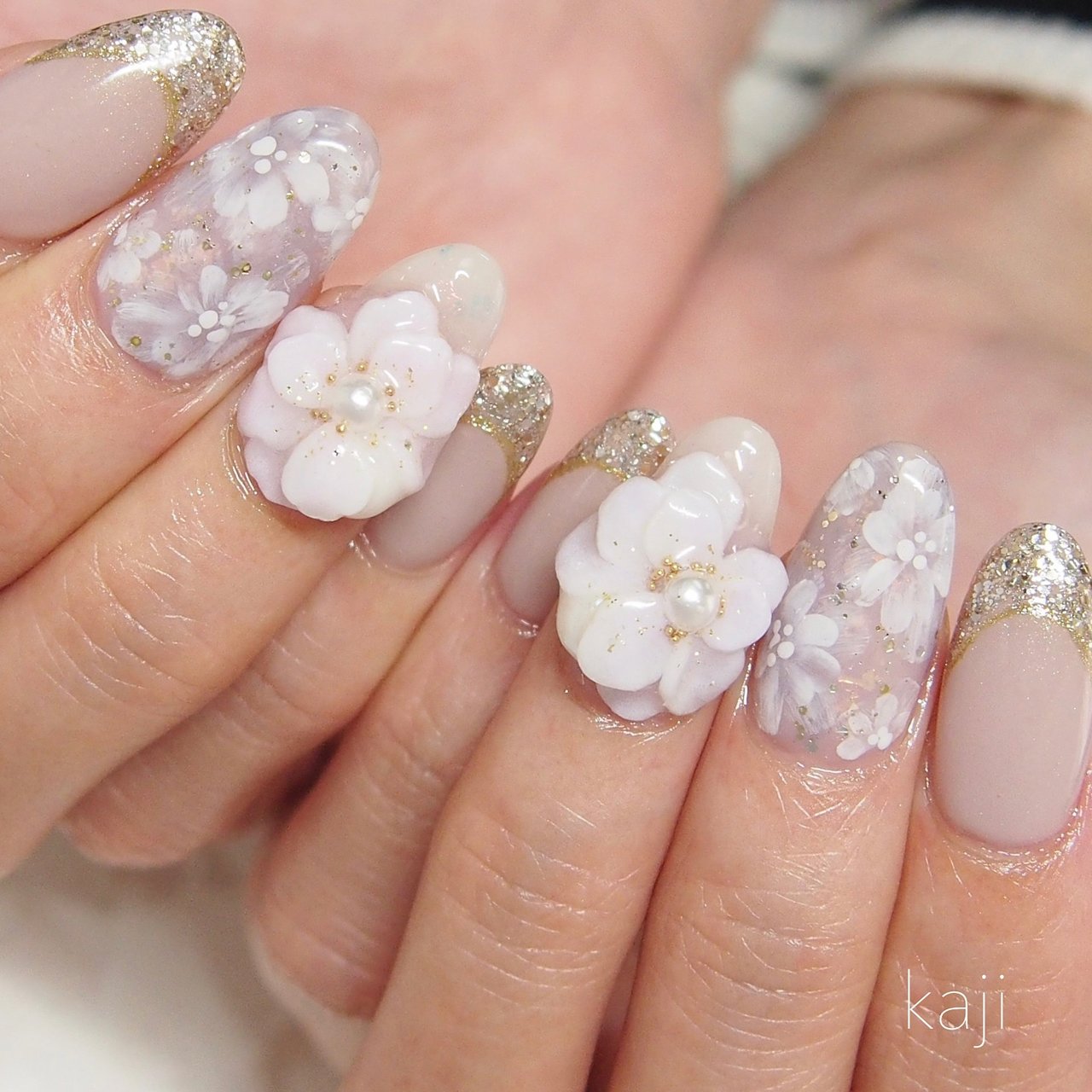 春 夏 ハンド フラワー 3d Nail Kajiのネイルデザイン No ネイルブック