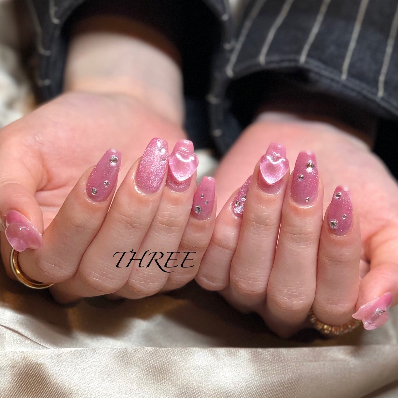 春 オールシーズン ハンド ハート マグネット Lounge Nailsalon3 Threeのネイルデザイン No ネイル ブック