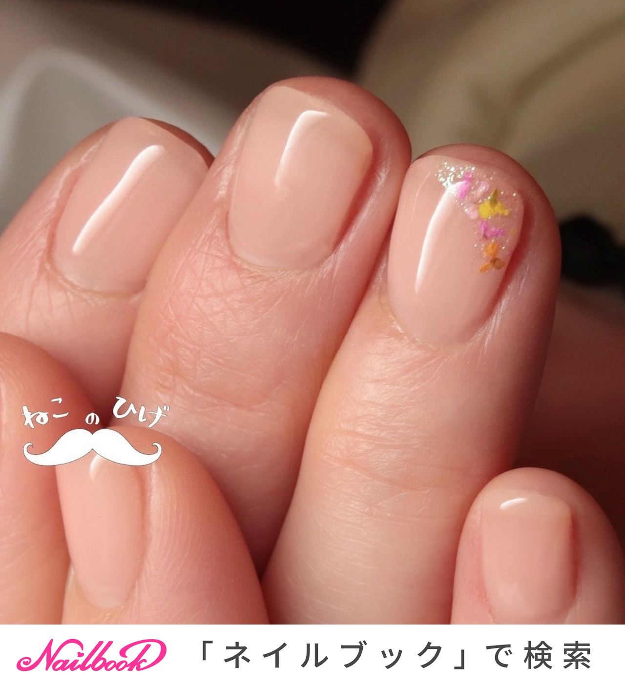 春/オフィス/ハンド/シンプル/フラワー - Nail salon ねこのひげのネイルデザイン[No.7157038]｜ネイルブック