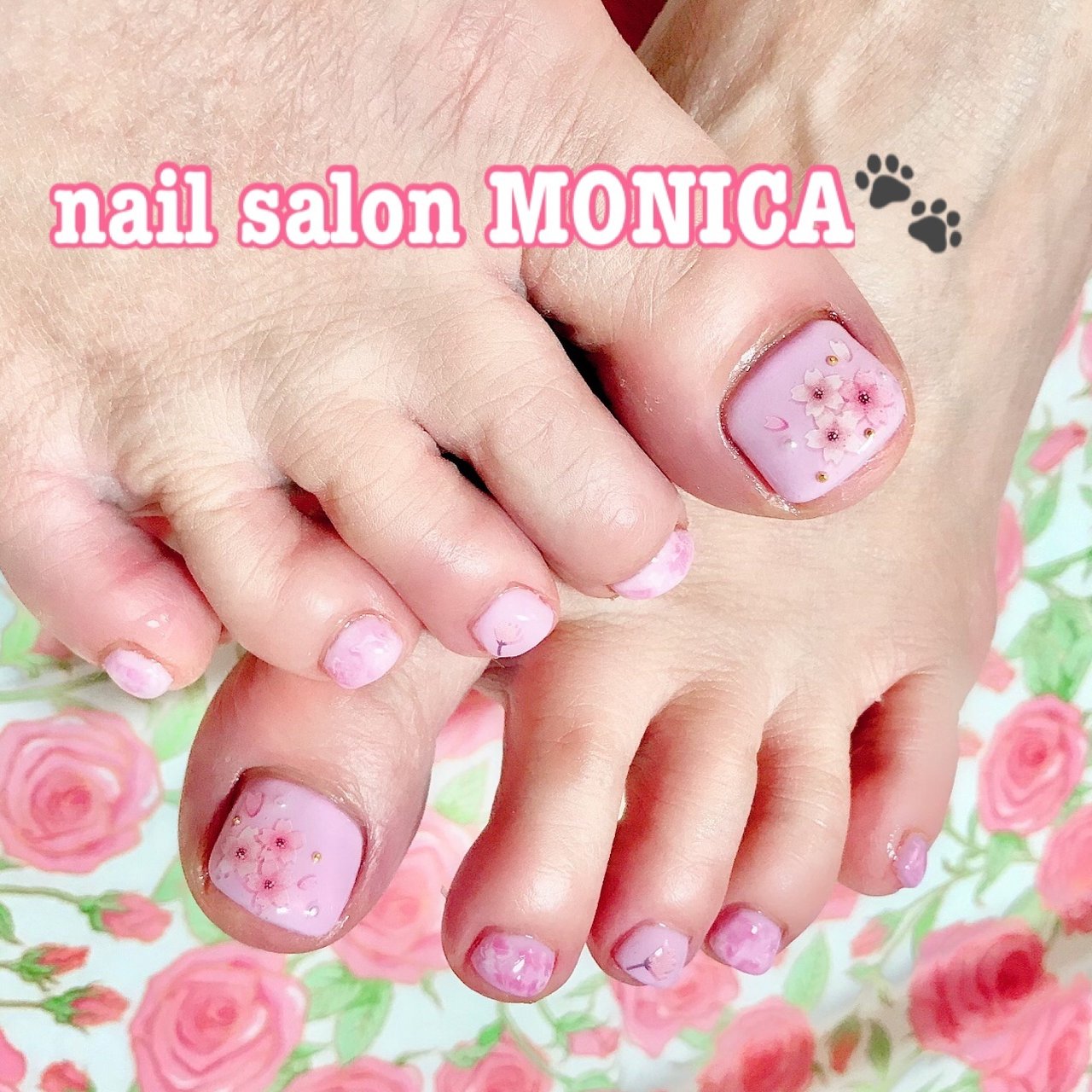 春 フット フラワー ピンク Nail Salon Monica のネイルデザイン No ネイルブック
