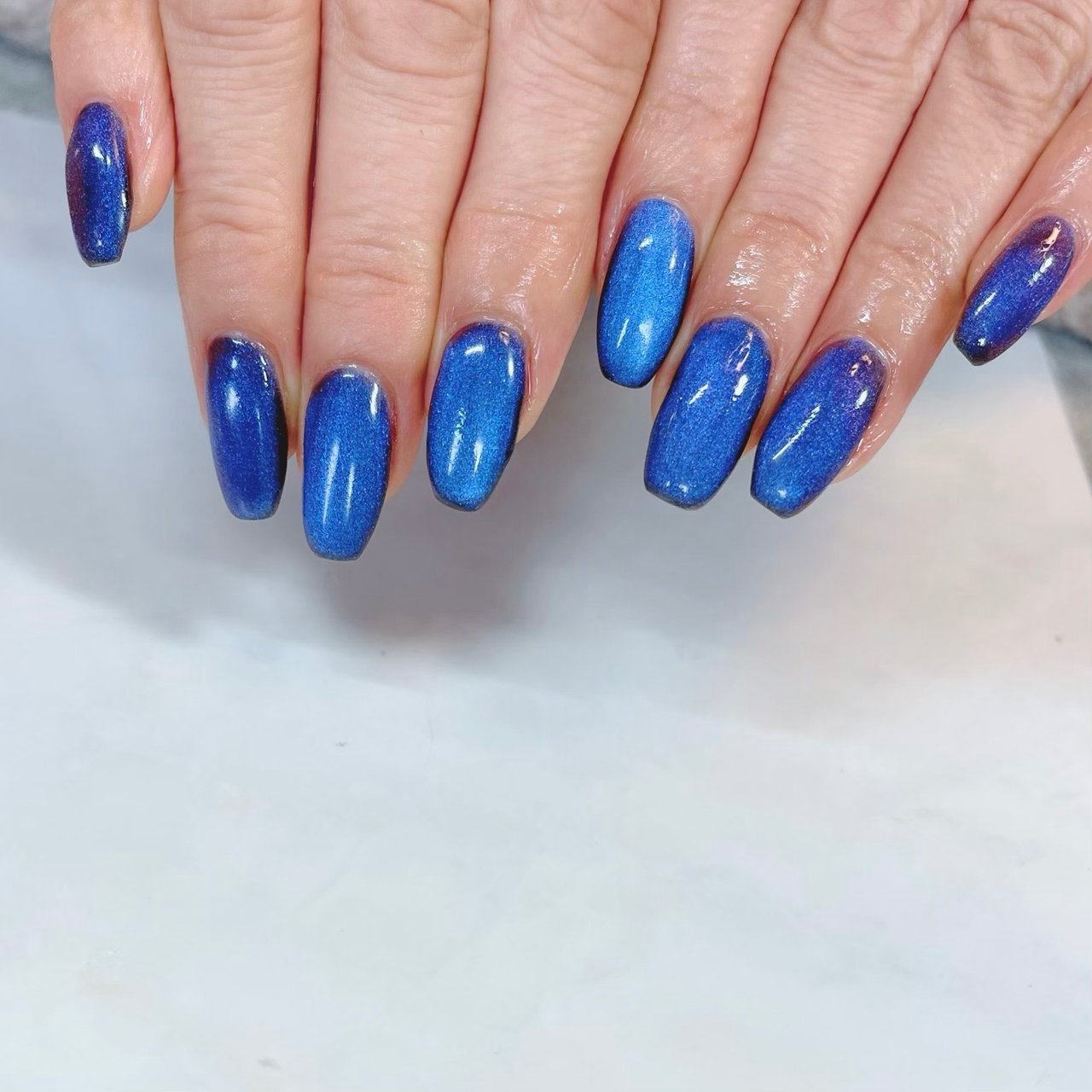 ハンド/マグネット/ロング/ブルー/パープル - Nail‎ Lipineのネイル