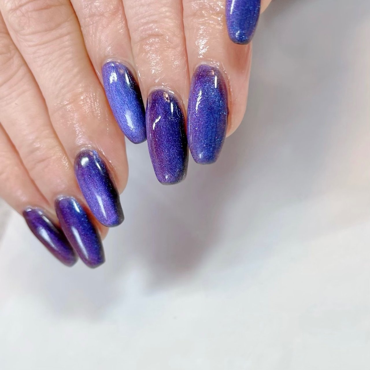 ハンド/マグネット/ロング/ブルー/パープル - Nail‎ Lipineのネイル