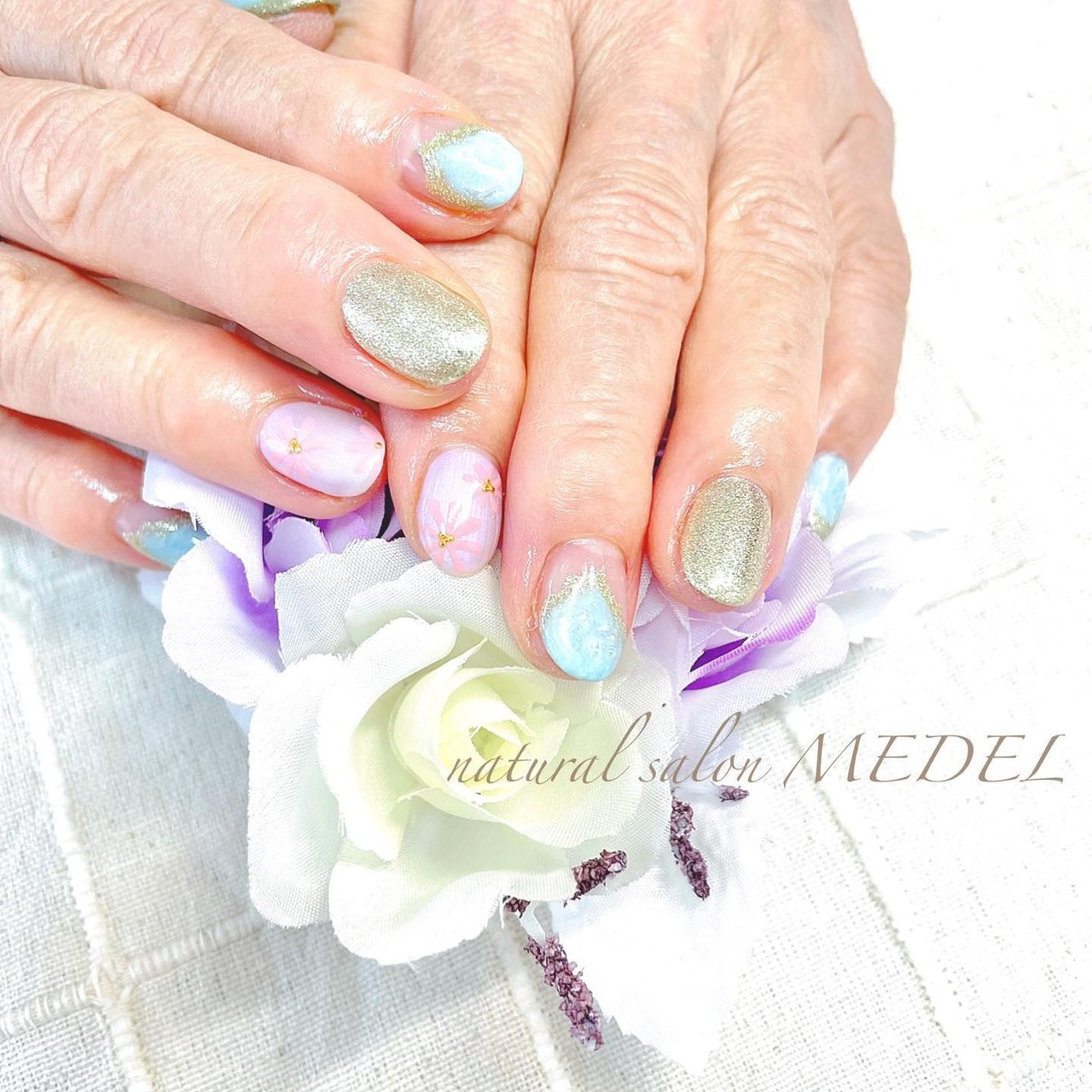 オールシーズン 入学式 ブライダル 女子会 ハンド 熊谷メデルのネイルデザイン No ネイルブック