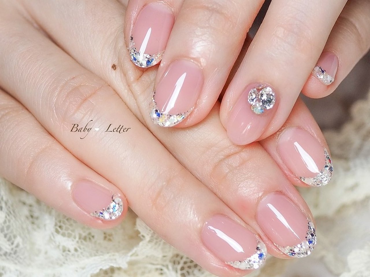 オールシーズン ブライダル パーティー デート ハンド Baby Letterのネイルデザイン No ネイルブック