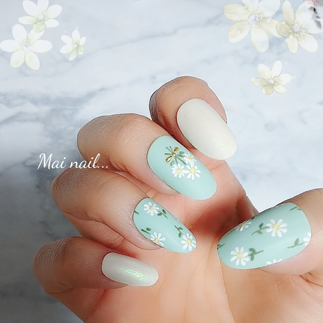 春 デート 女子会 ハンド フラワー Mainailのネイルデザイン No ネイルブック