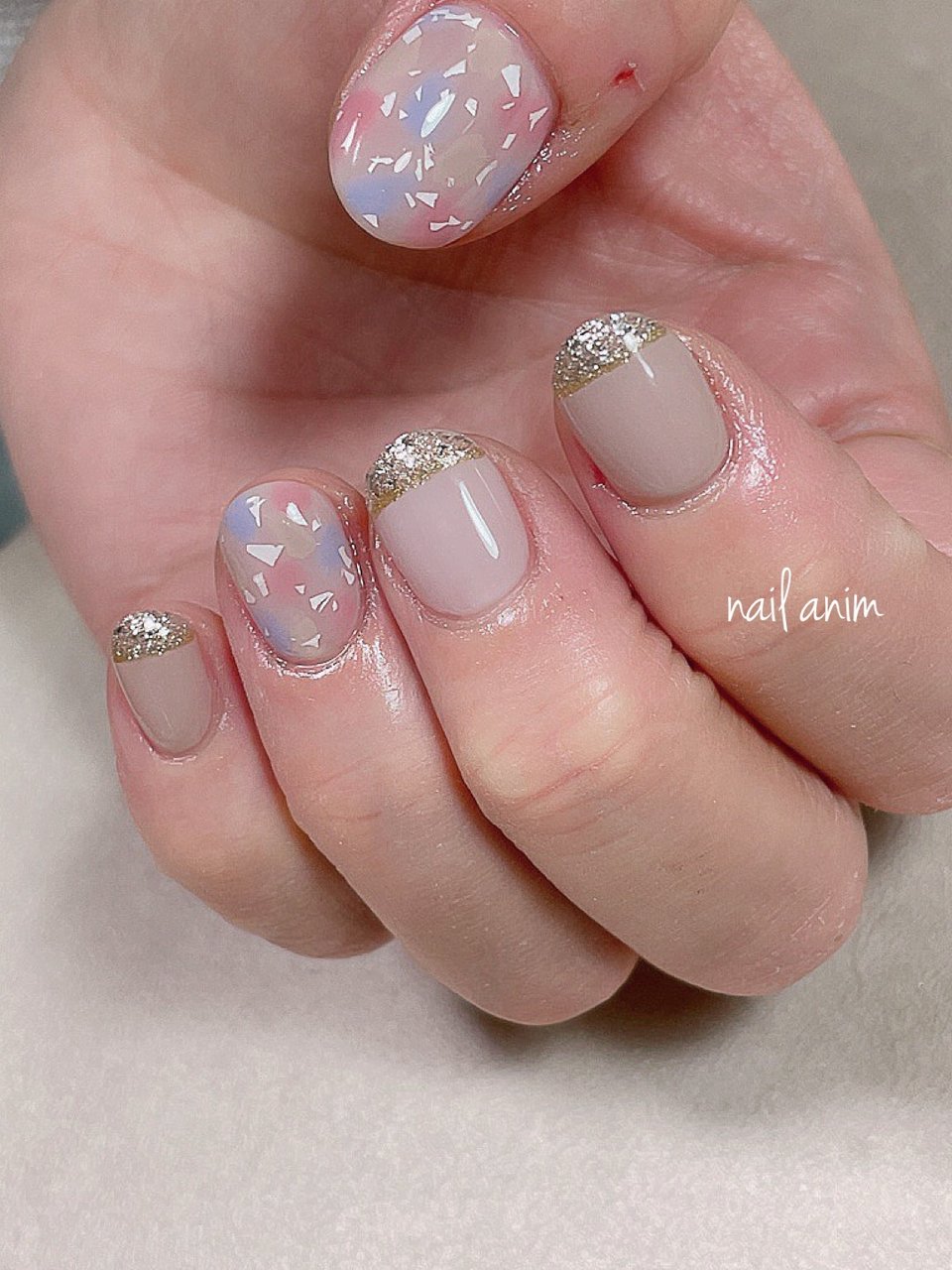 春 夏 ハンド フレンチ ショート Nail Animのネイルデザイン No ネイルブック