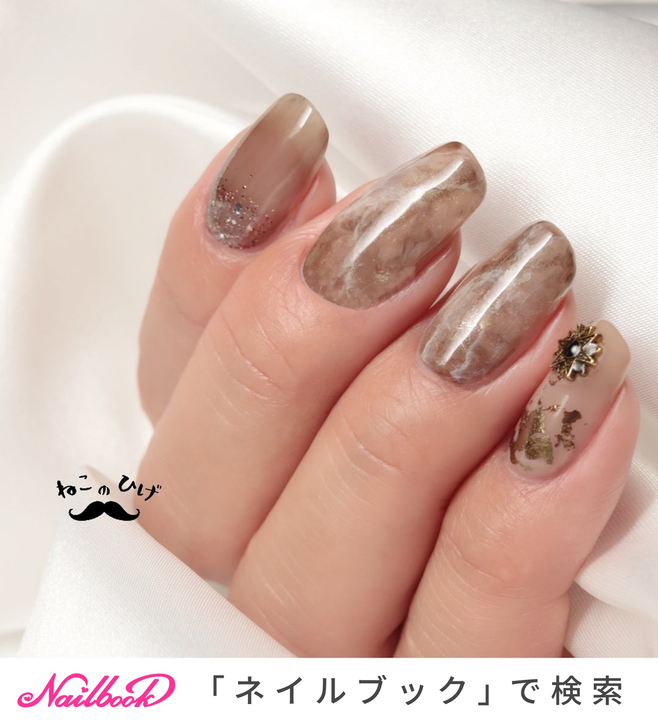 オールシーズン/ハンド/ラメ/大理石/ホイル - Nail salon ねこのひげのネイルデザイン[No.7165650]｜ネイルブック