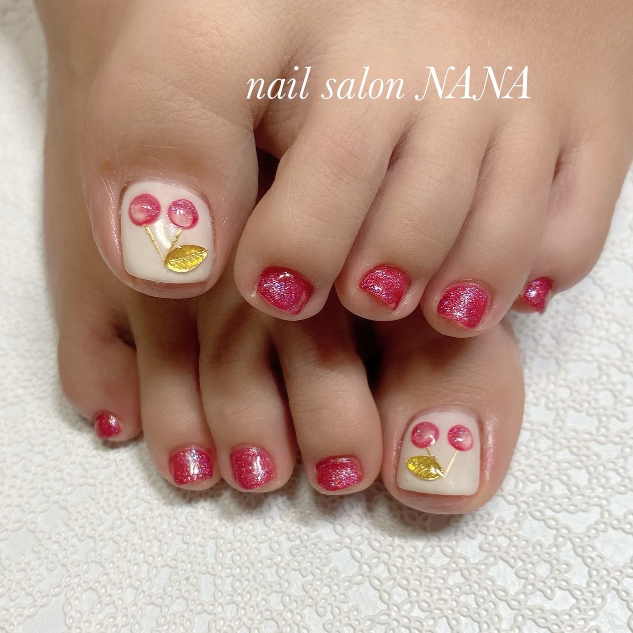 春 夏 フット シンプル ラメ Nail Salon Nanaのネイルデザイン No ネイルブック