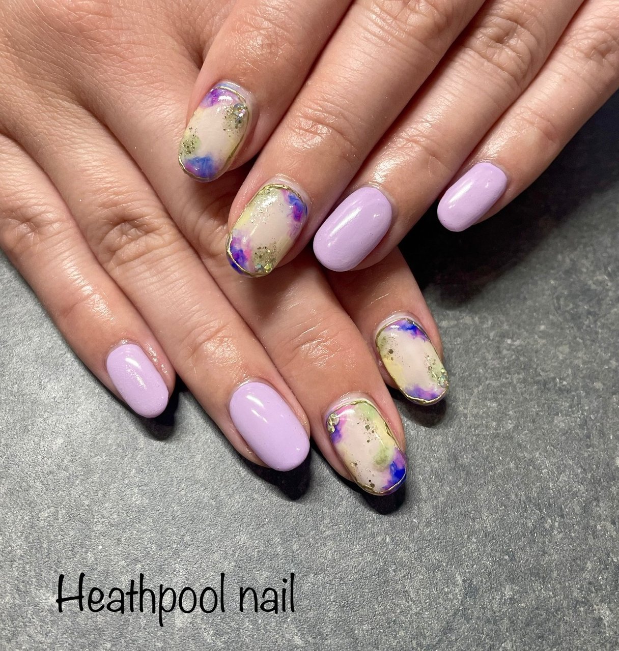 ハンド シンプル ラメ タイダイ ホワイト Heathpoolnailのネイルデザイン No ネイルブック