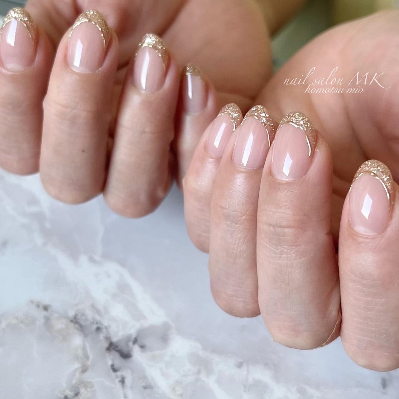 春 ハンド シンプル フレンチ ショート Nail Salon Mkのネイルデザイン No ネイルブック