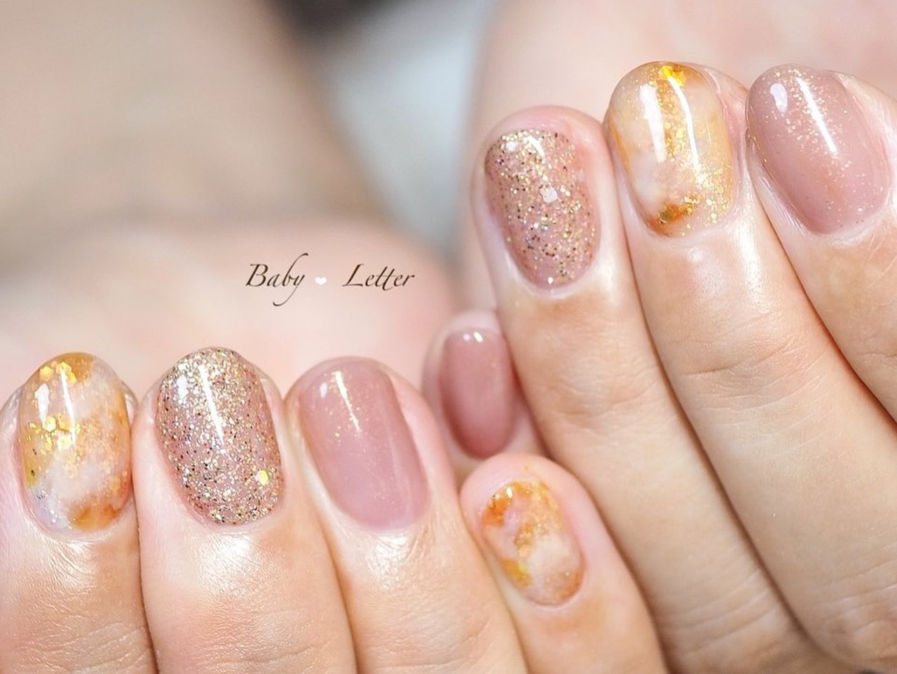 オールシーズン ブライダル パーティー デート ハンド Baby Letterのネイルデザイン No ネイルブック