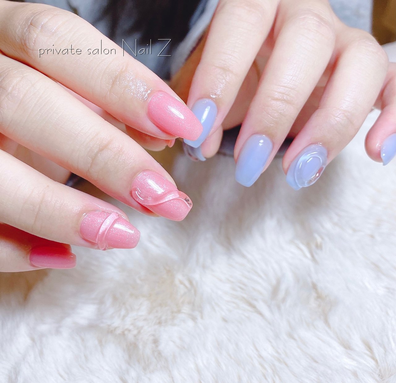 ハンド/3D/ニュアンス/ミディアム/ピンク - Nail Z (ネイルジー