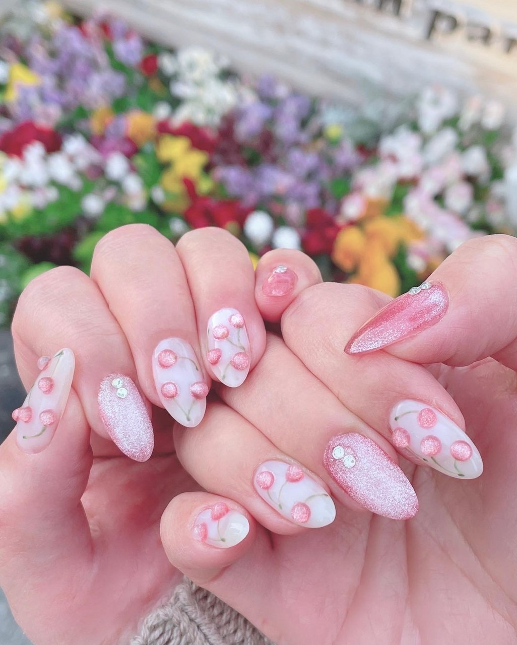 ハンド/フルーツ/ギャラクシー/ミディアム/ピンク - AYU♡のネイル