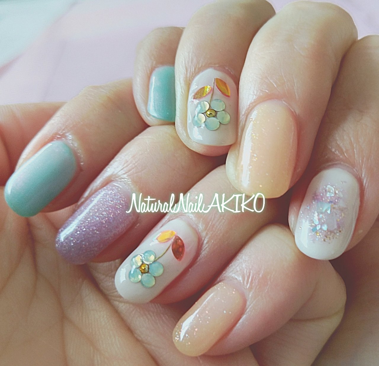 春 ハンド パステル ジェルネイル Nail Akikoのネイルデザイン No ネイルブック