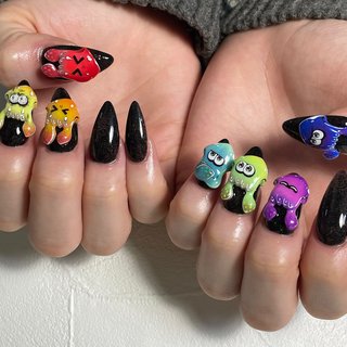 確認用　スプラトゥーン　ネイルパーツ おすすめ順｜ロング/#スプラトゥーンネイルのネイルデザイン
