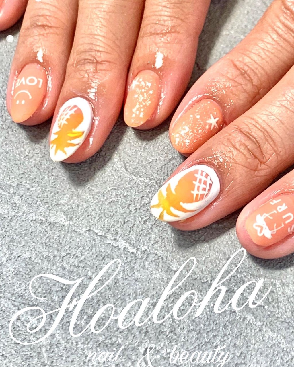 夏 ハンド トロピカル スターフィッシュ マリン Nail Hoalohaのネイルデザイン No ネイルブック