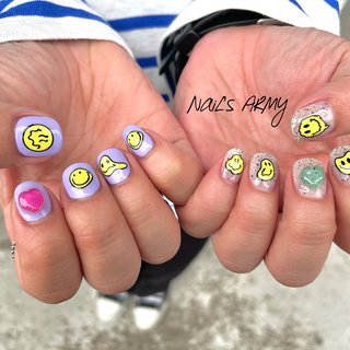 ニコちゃん花ネイルシール ニコちゃん5 スマイルフラワー ネイルシール