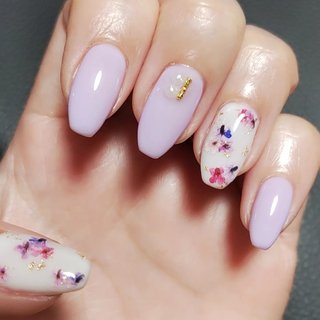 ピンク パープル セルフネイルのネイルデザイン ネイルブック