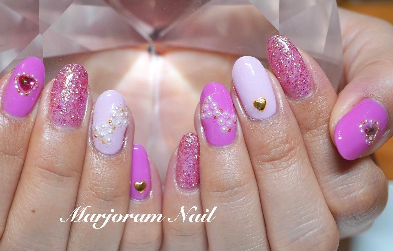 オールシーズン バレンタイン デート ハンド ワンカラー Marjoramnailのネイルデザイン No ネイルブック