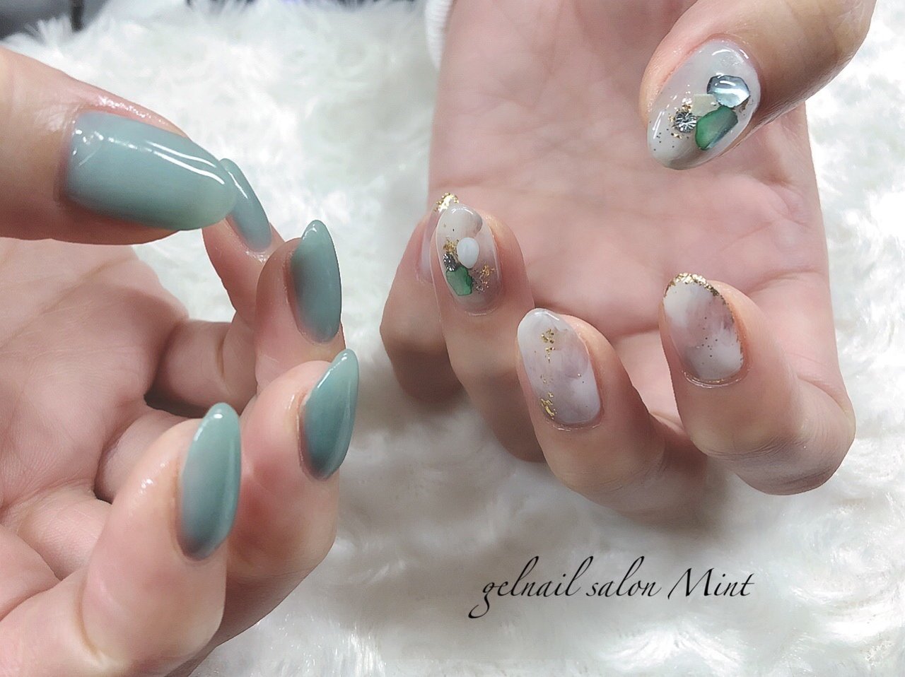 春 夏 ハンド シェル タイダイ Aiのネイルデザイン No ネイルブック