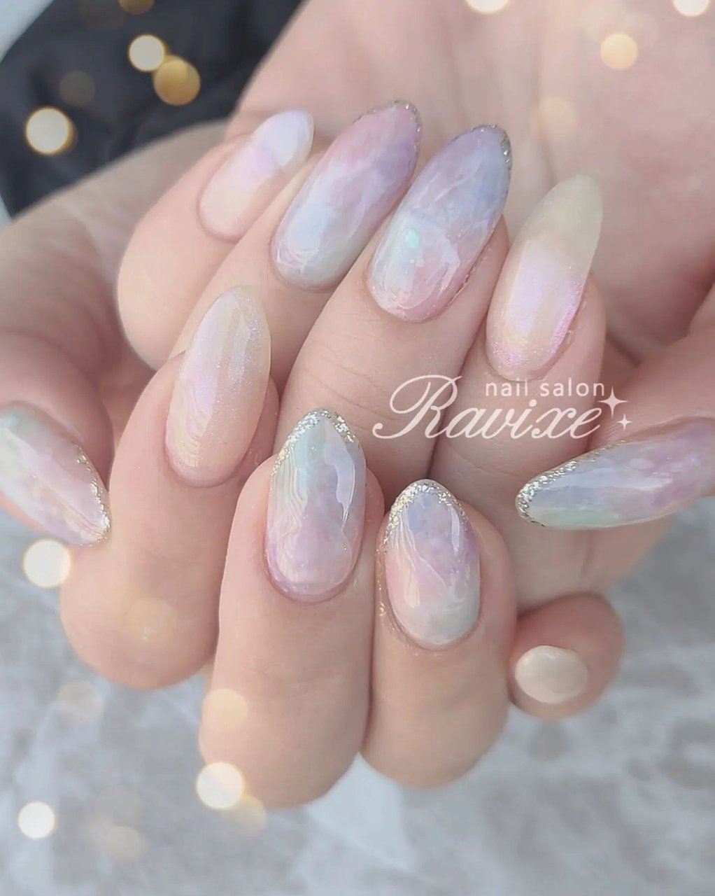 春 夏 ハンド ピンク 水色 Nailsalon Ravixeのネイルデザイン No ネイルブック