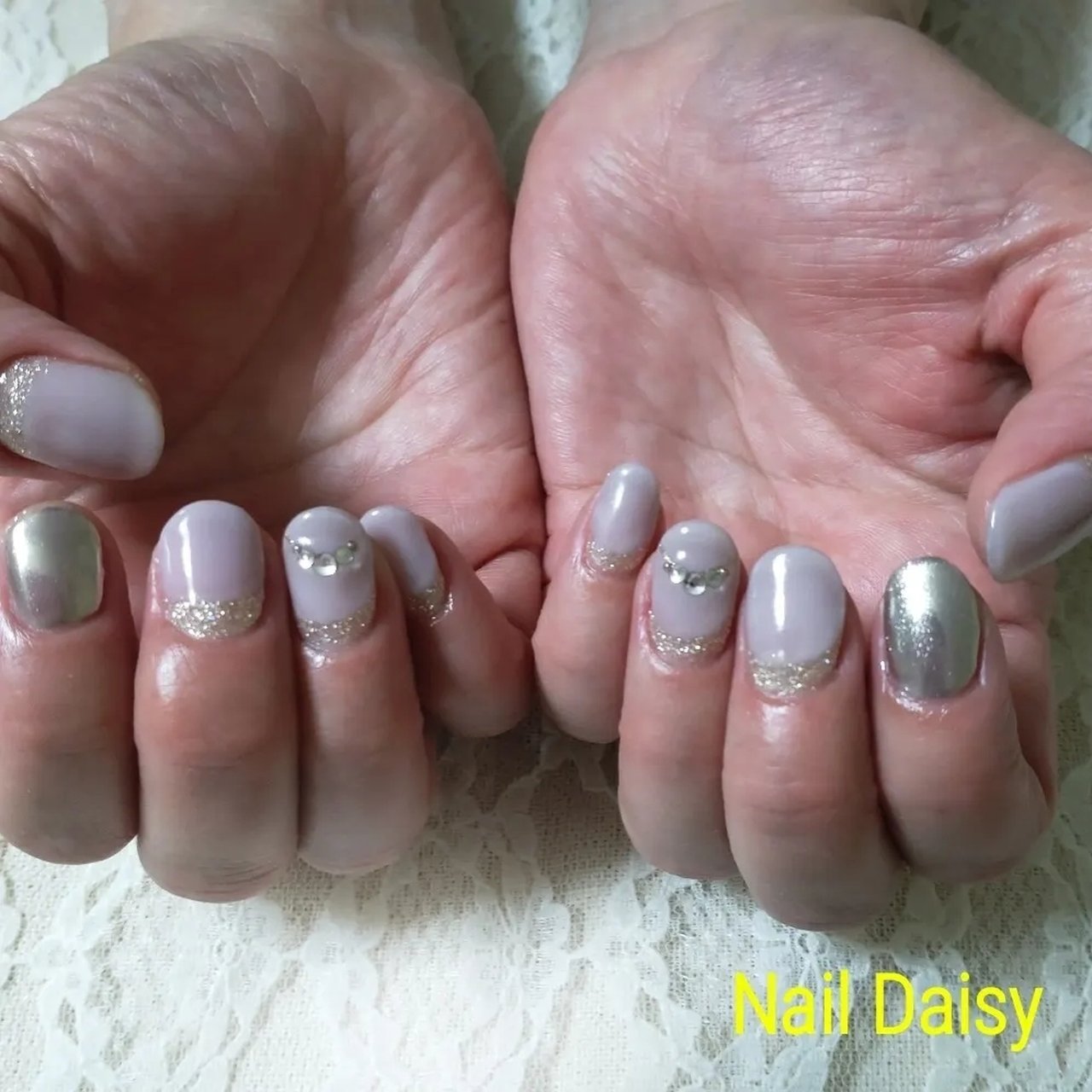オールシーズン オフィス ハンド シンプル ラメ Naildaisyのネイルデザイン No ネイルブック