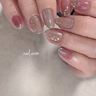 秋 グレージュのネイルデザイン ネイルブック