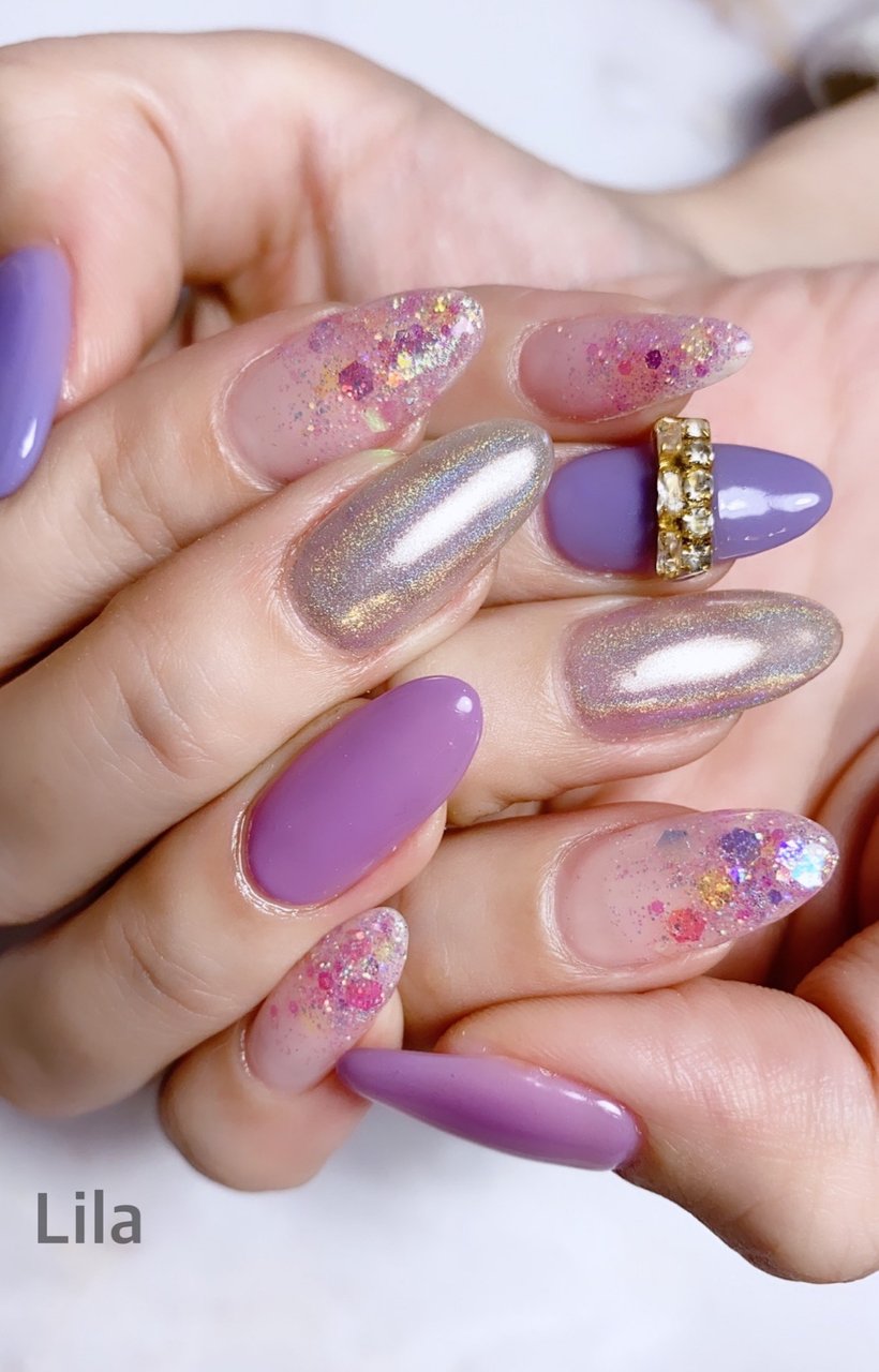 グラデーション ワンカラー ユニコーン ピンク パープル Lila Nail Salonのネイルデザイン No ネイルブック