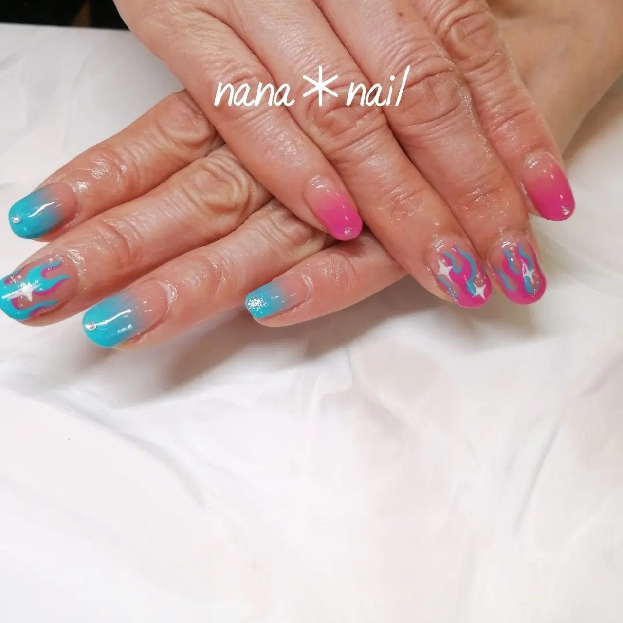 春 夏 海 ハンド ミディアム Nana Nailのネイルデザイン No ネイルブック