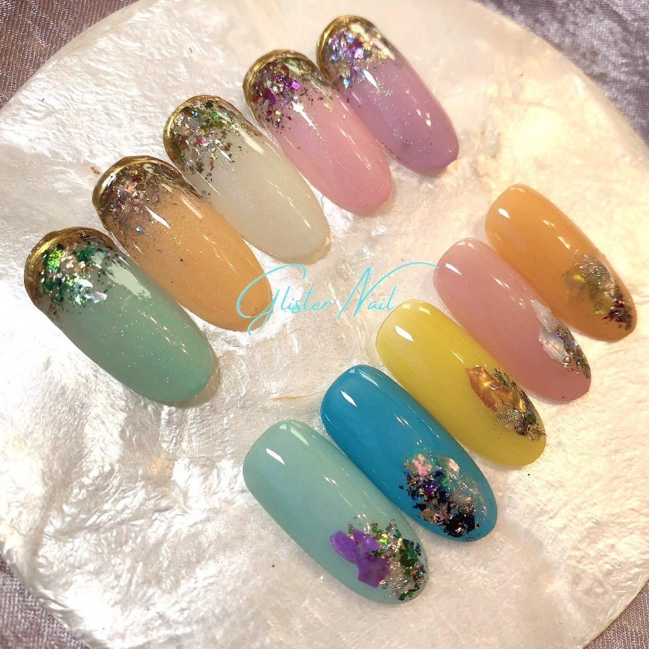 春 夏 入学式 パステル カラフル Glister Nailのネイルデザイン No ネイルブック