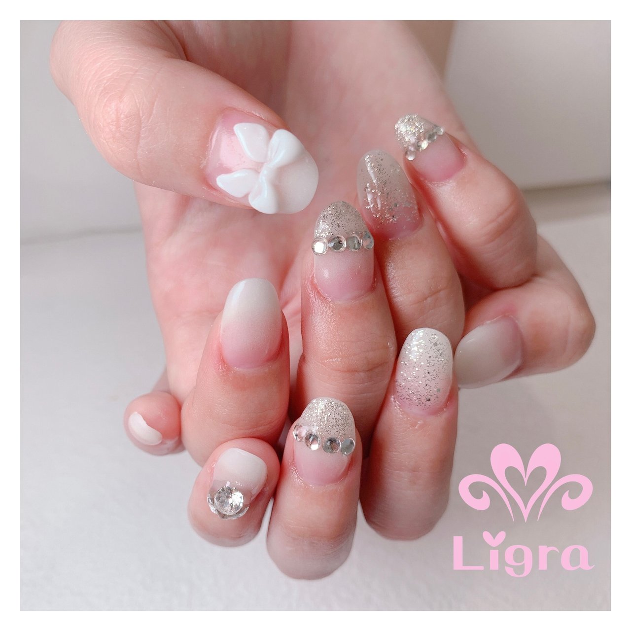 ブライダル パーティー デート ハンド グラデーション セルフエステligraのネイルデザイン No ネイルブック