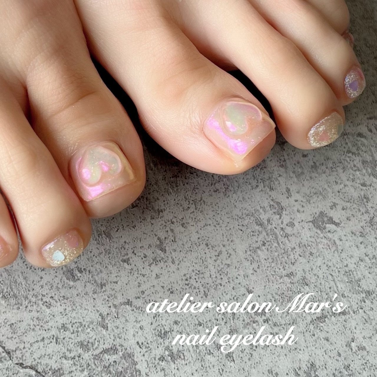 フット ハート オーロラ Masayoのネイルデザイン No ネイルブック