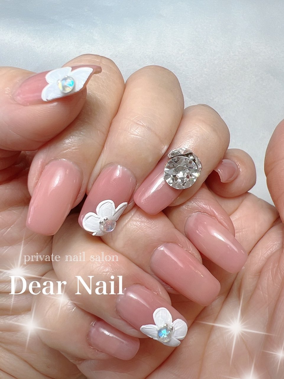 春 オールシーズン ハンド ビジュー ワンカラー Dearnail39のネイルデザイン No 747 ネイルブック