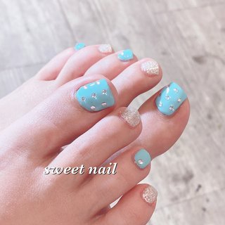 22年 新着順 フット ティファニーブルーのネイルデザイン 3ページ目 ネイルブック