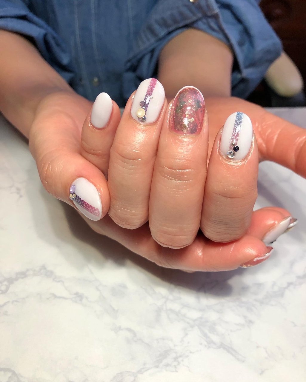 オールシーズン ハンド ギャラクシー パープル ゴールド Renのネイルデザイン No ネイルブック