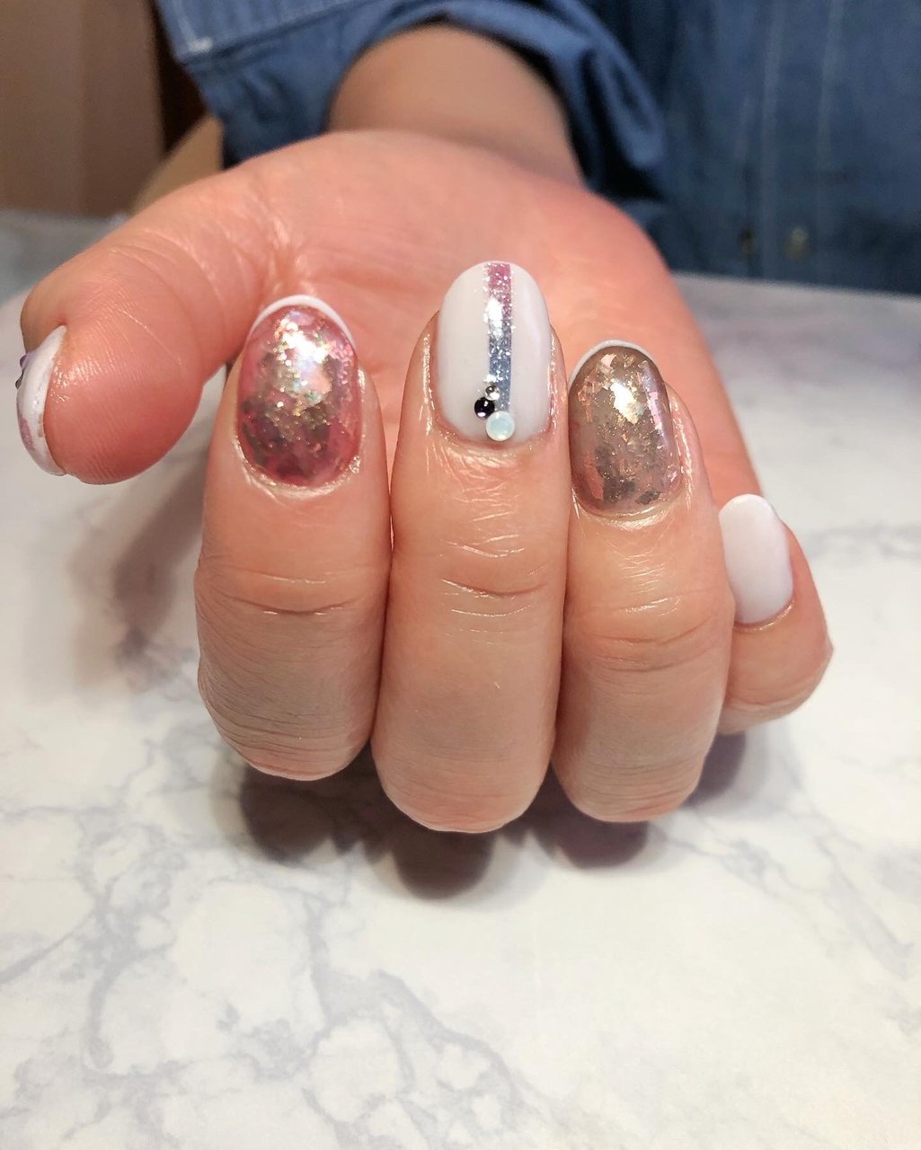 オールシーズン ハンド ギャラクシー パープル ゴールド Renのネイルデザイン No ネイルブック