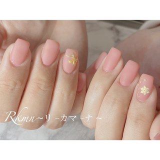 シンプル 雪の結晶のネイルデザイン ネイルブック