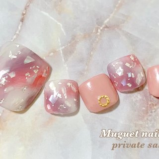 タイダイフットネイルのネイルデザイン ネイルブック