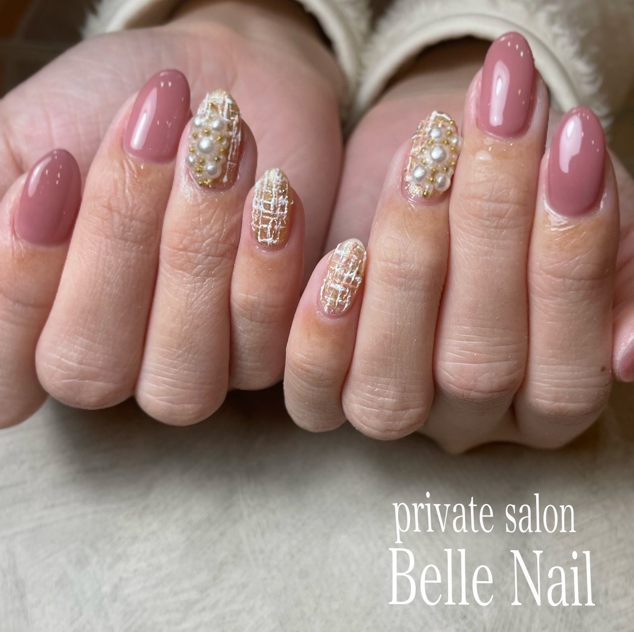 オールシーズン ハンド シンプル ワンカラー パール Belle Nail Akiのネイルデザイン No ネイルブック