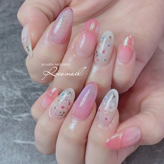 押し花シールのネイルデザイン ネイルブック