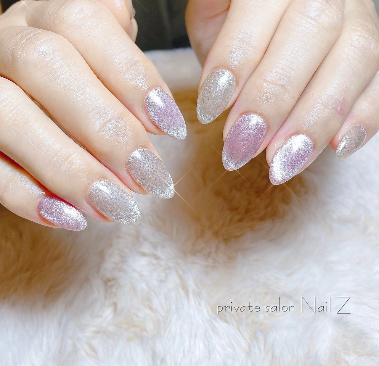 ハンド マグネット ミディアム ベージュ ピンク Nail Z ネイルジー のネイルデザイン No ネイルブック