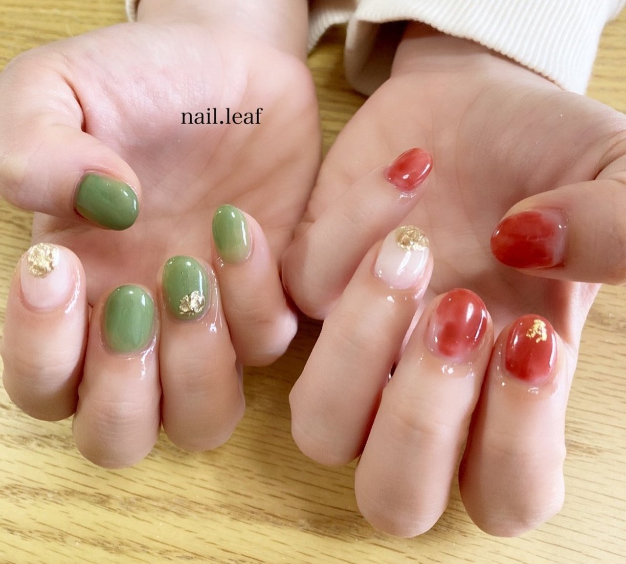 春 夏 オールシーズン ニュアンス ミラー Nail Leaf リーフ のネイルデザイン No ネイルブック