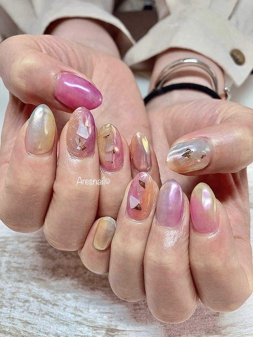 春 夏 リゾート ハンド シェル Azusaのネイルデザイン No ネイルブック