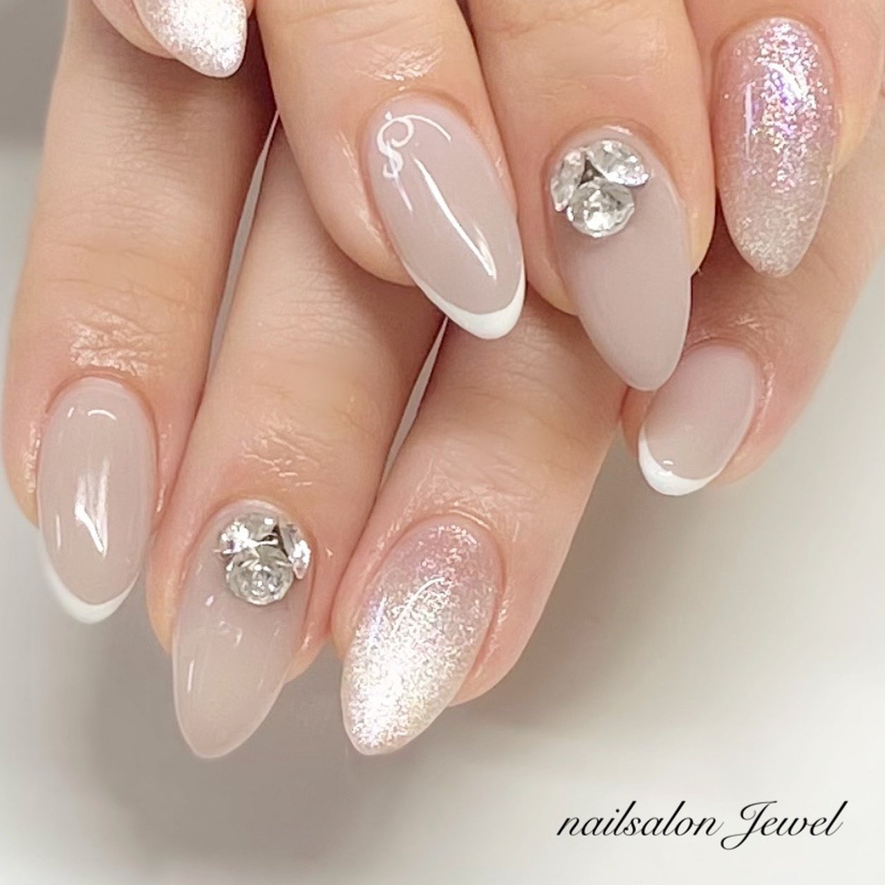 オールシーズン オフィス ハンド フレンチ マグネット Nailsalon Jewelのネイルデザイン No ネイルブック