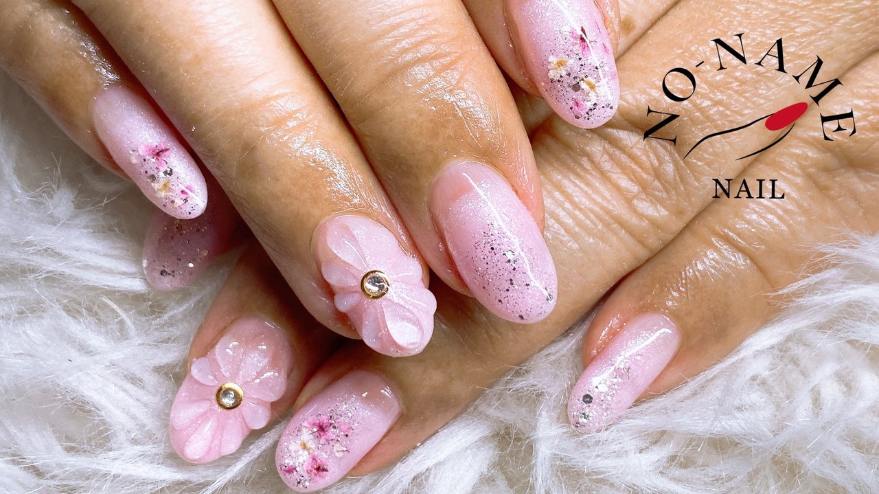 ハンド グラデーション 押し花 ピンク ジェルネイル Sonomiのネイルデザイン No ネイルブック