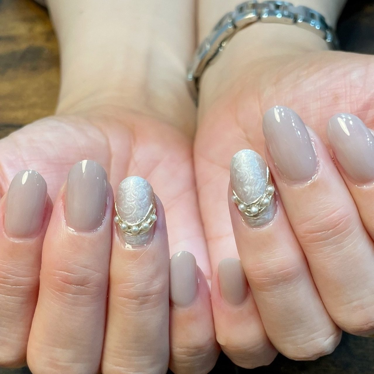 オールシーズン ハンド シンプル ベージュ グレージュ Nails Himawariのネイルデザイン No ネイルブック