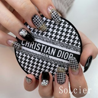 千鳥柄 ミラーのネイルデザイン ネイルブック