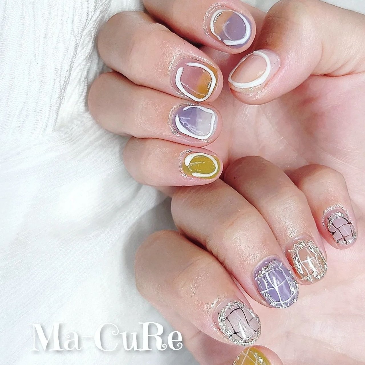 春 夏 ハンド グラデーション チェック 𝑴𝒂 𝑪𝒖𝑹𝒆 ﾏｰｷｭｱ のネイルデザイン No ネイルブック