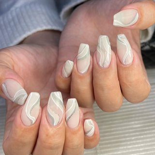 ウォーターマーブル風のネイルデザイン ネイルブック