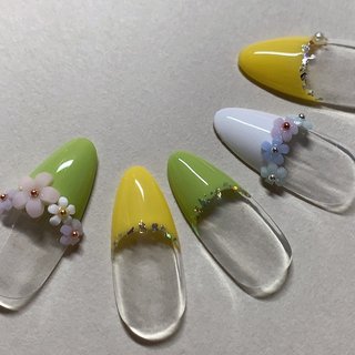 黄緑のネイルデザイン ネイルブック